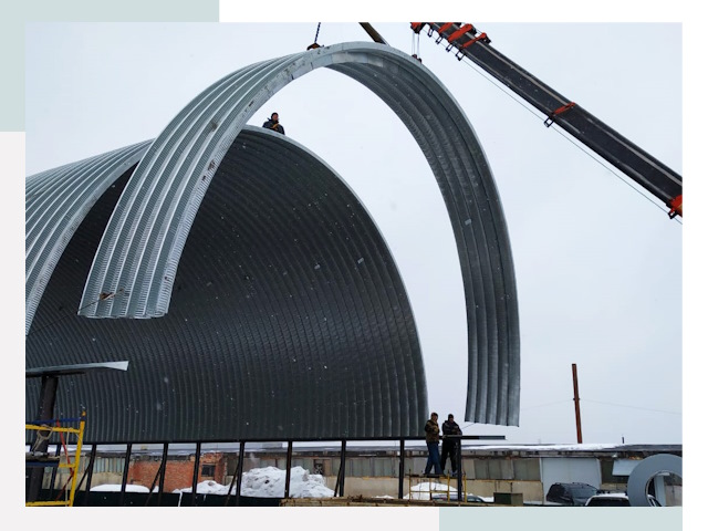 Полукруглые ангары в Ртищево